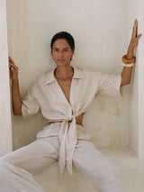Lucid Tie Shirt - Sand - Sumiye Co