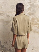 Lucid Flow Tie Shorts - Khaki Green - Sumiye Co