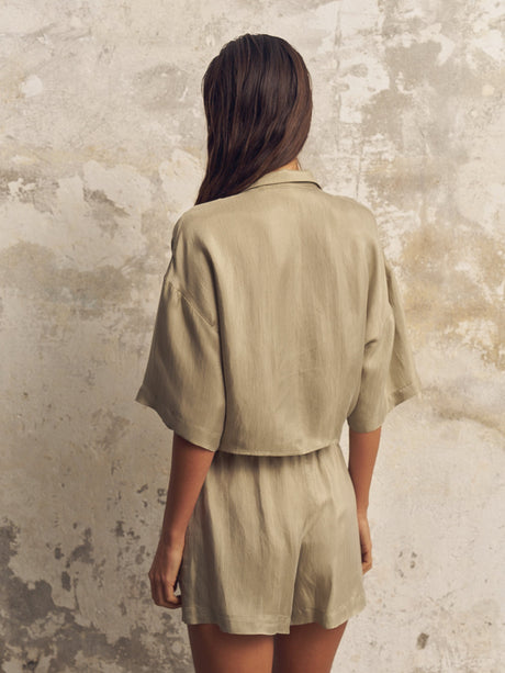 Lucid Flow Tie Shorts - Khaki Green - Sumiye Co