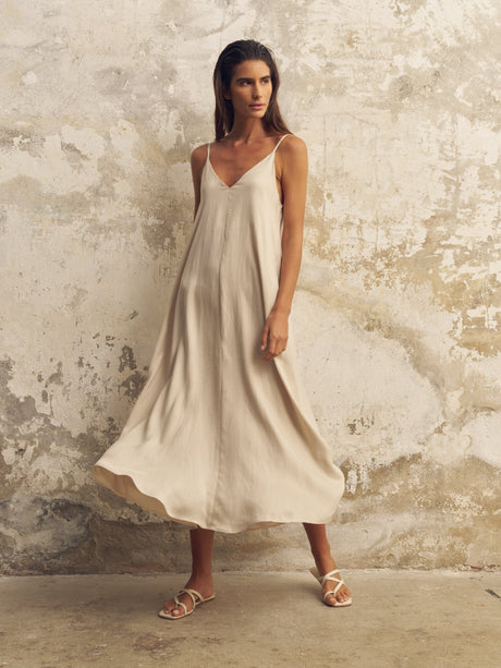 Lucid Flow Maxi Dress - Sand - Sumiye Co
