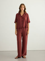 Lucid Flow Shirt - Burgundy - Sumiye Co