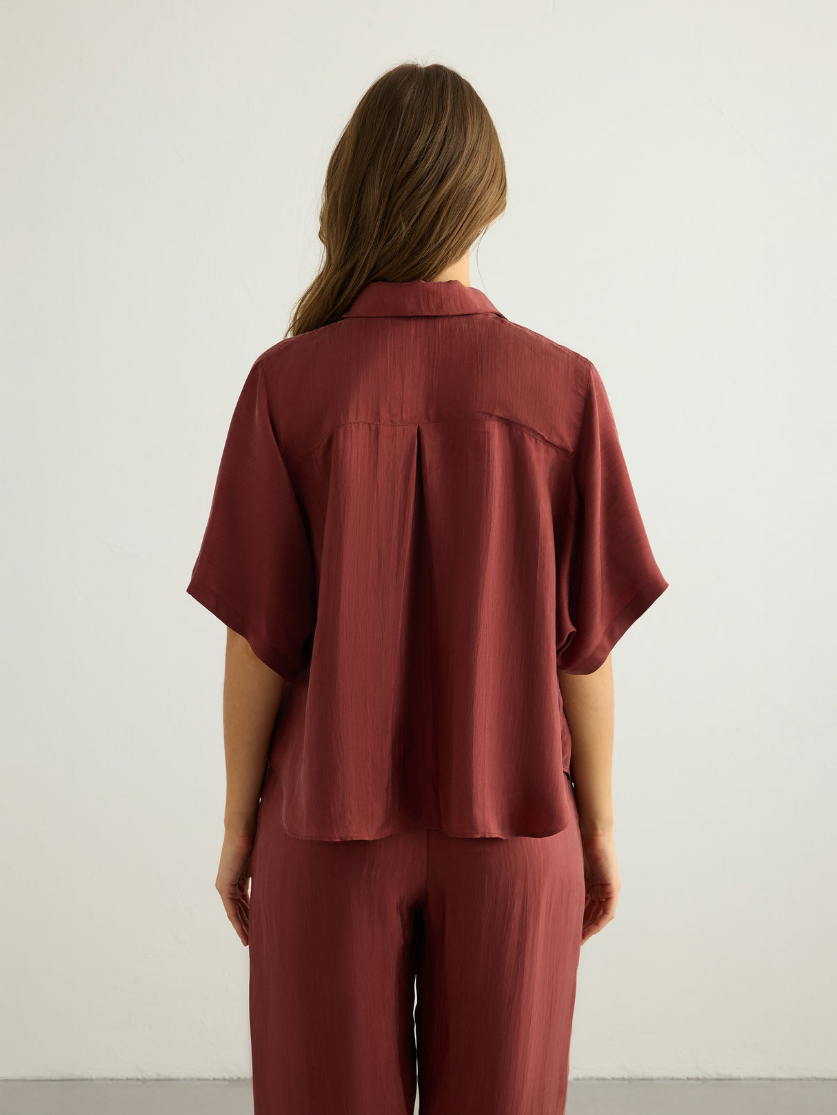 Lucid Flow Shirt - Burgundy - Sumiye Co