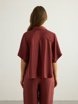 Lucid Flow Shirt - Burgundy - Sumiye Co