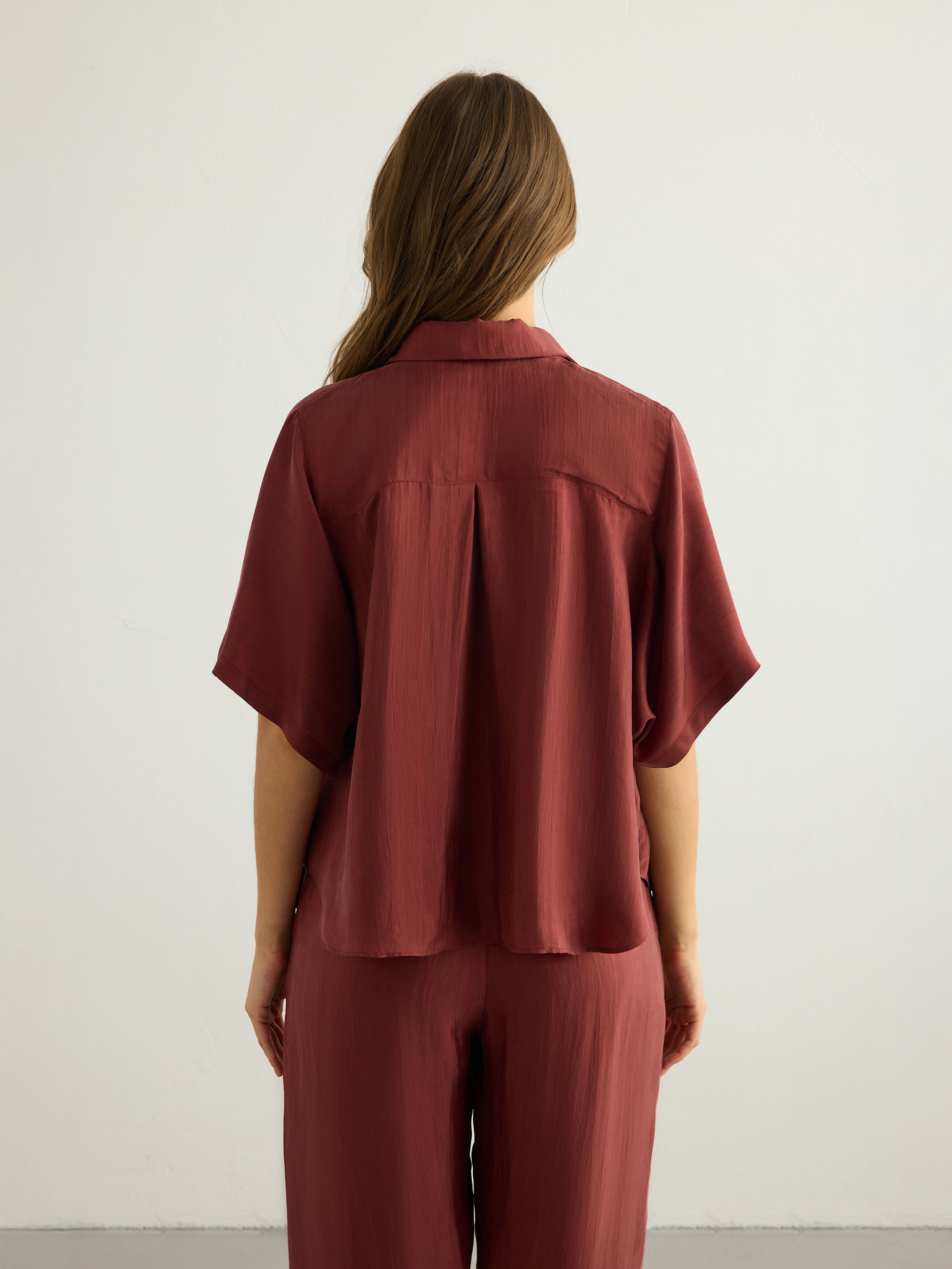 Lucid Flow Shirt - Burgundy - Sumiye Co