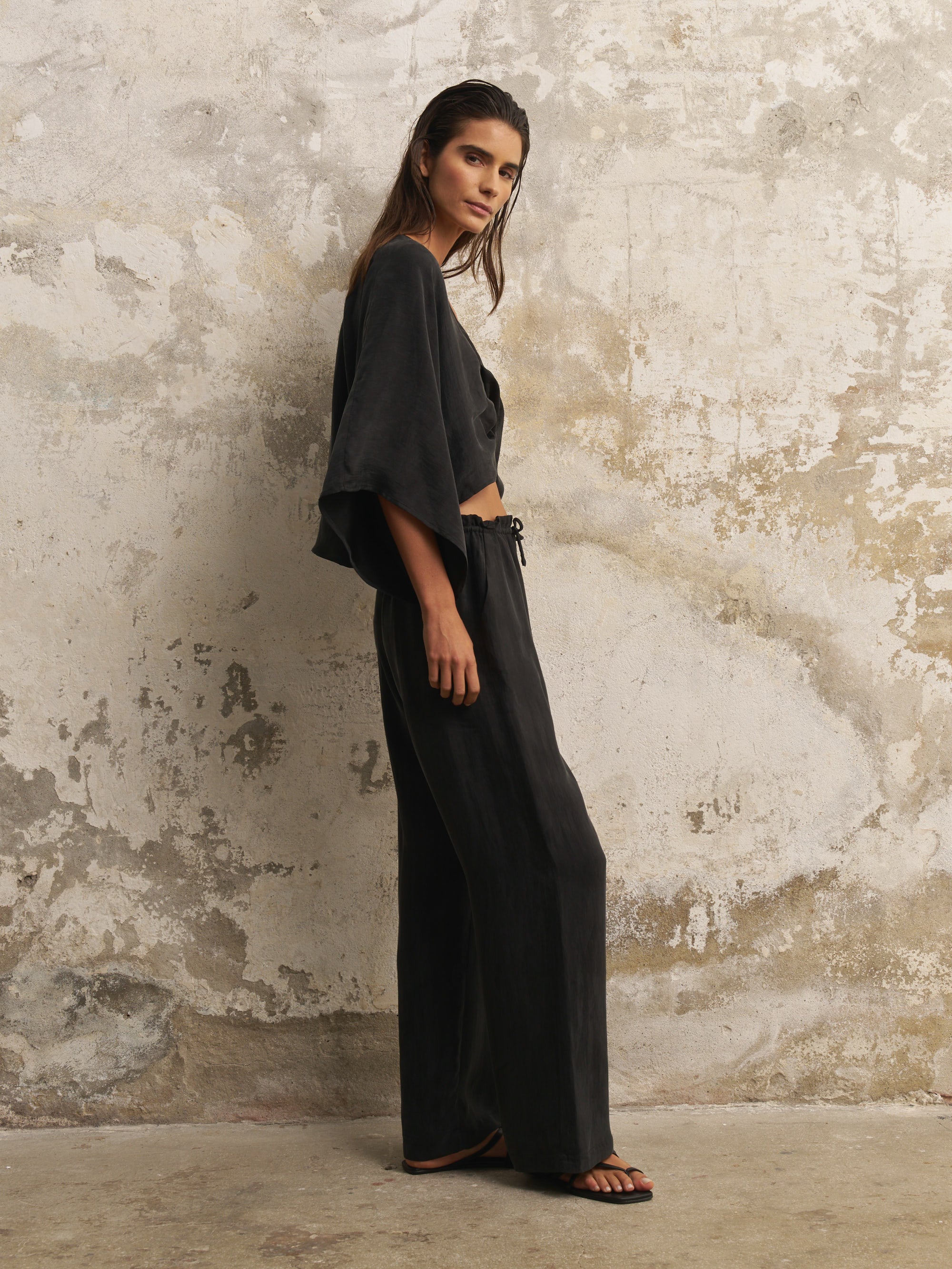 Lucid Flow Tie Pants - Black - Sumiye Co