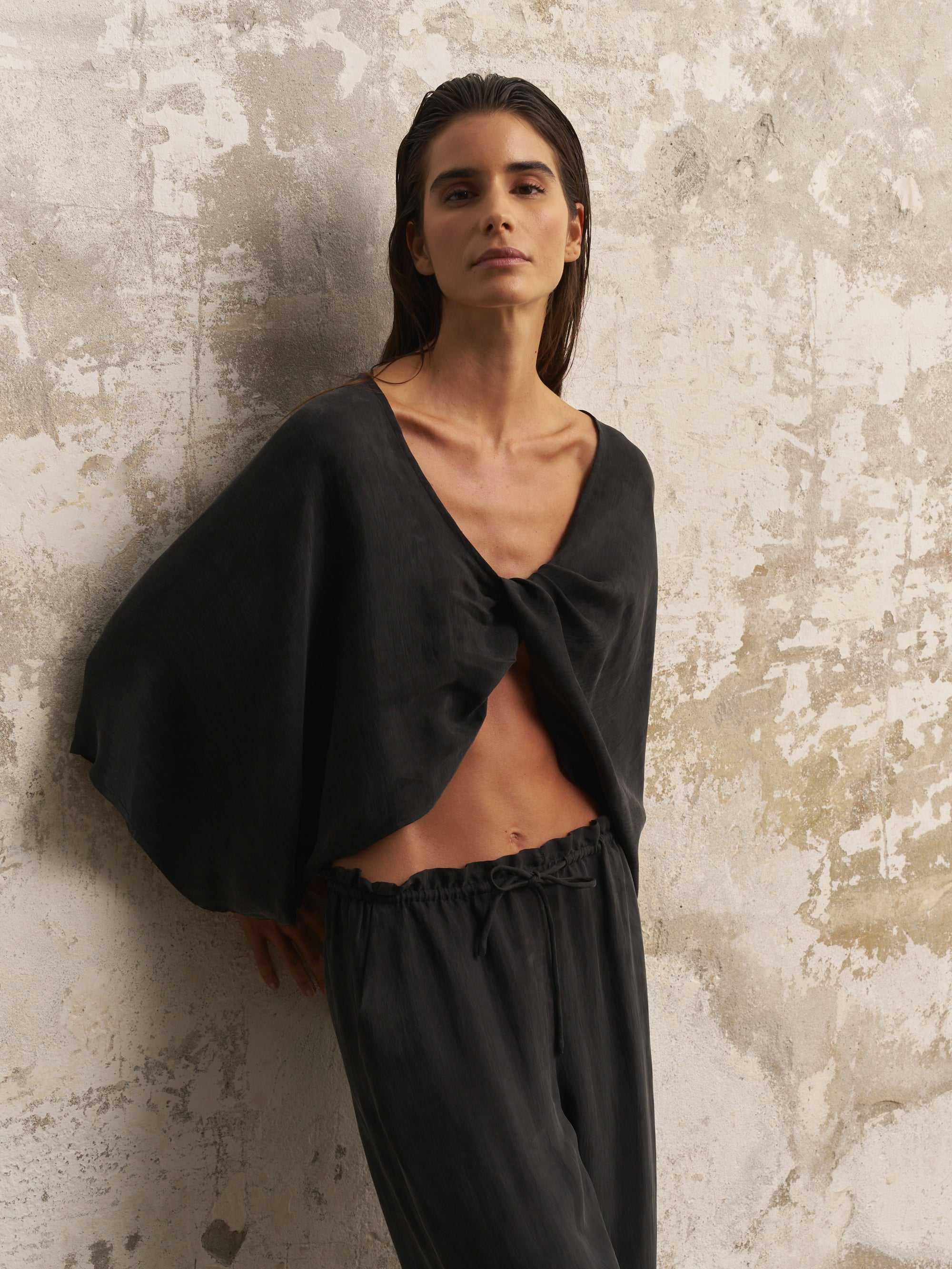 Lucid Flow Tie Pants - Black - Sumiye Co