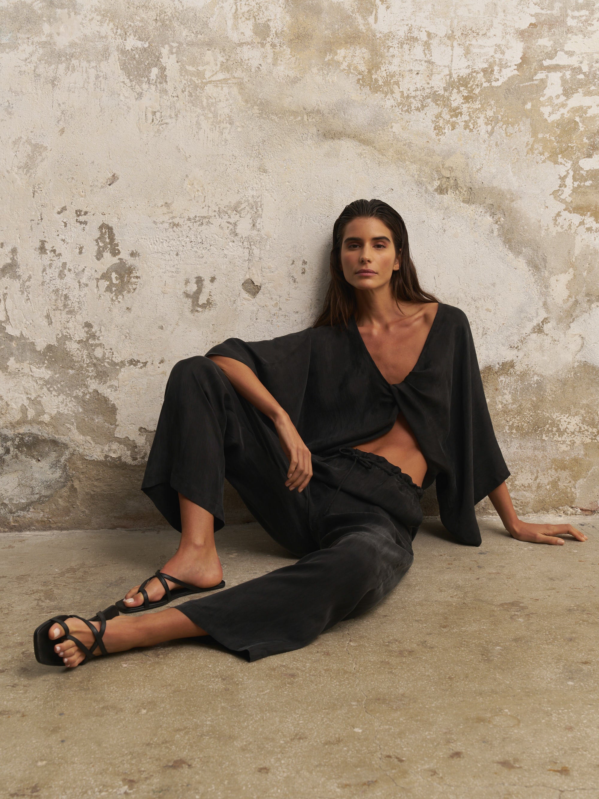 Lucid Flow Tie Pants - Black - Sumiye Co