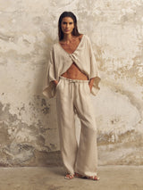 Lucid Flow Tie Pants - Sand