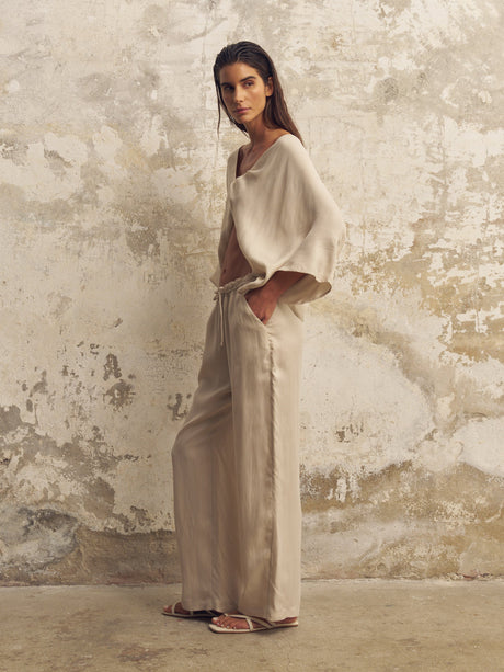 Lucid Flow Tie Pants - Sand - Sumiye Co