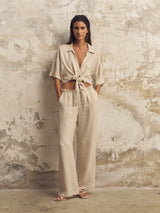 Lucid Flow Tie Pants - Sand