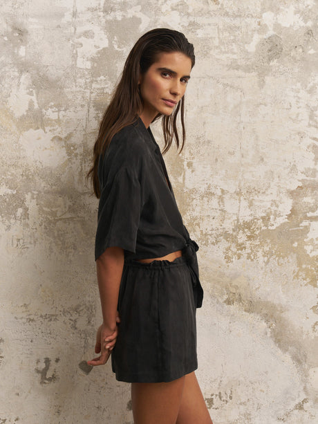 Lucid Flow Tie Shorts - Black - Sumiye Co