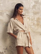 Lucid Flow Tie Shorts - Sand