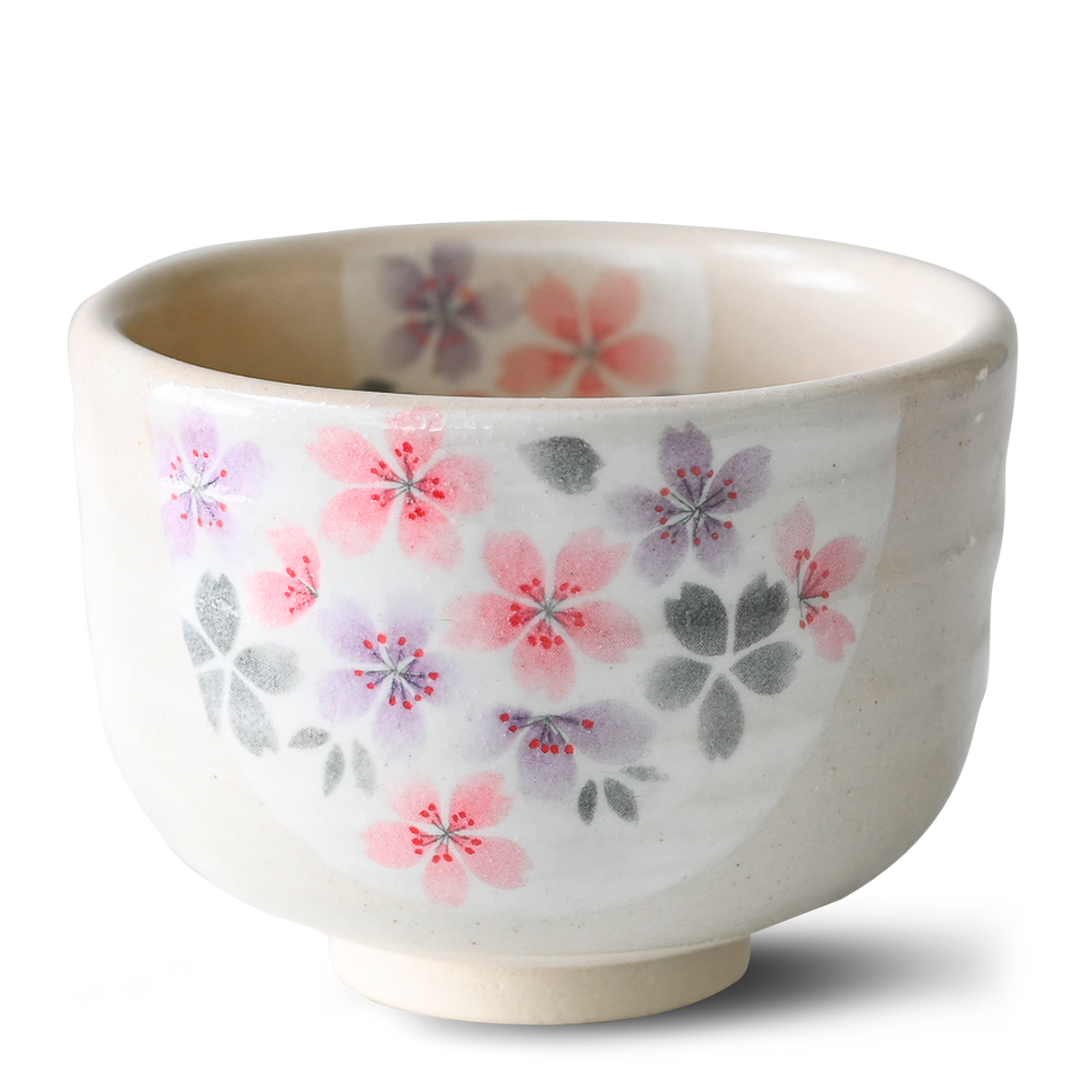 Kohiki Pink Sakura Ceramic Matcha Bowl, Bamboo Matcha Whisk, Whisk Holder & Organic Japanese Matcha Set