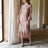 MARJORIE Ruffle Rib Dress, in Camel Brown - Sumiye Co