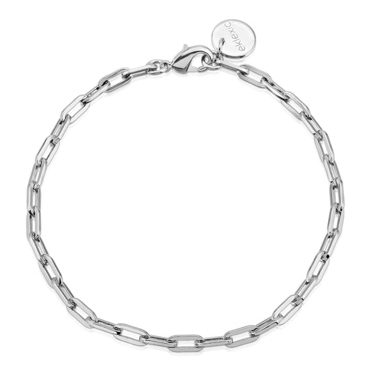 Silver Medium Link Chain Bracelet