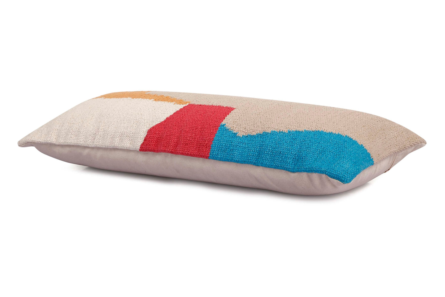 Leh Handcrafted Lumbar Pillow, Multi- 12x30 Inch by The Artisen
