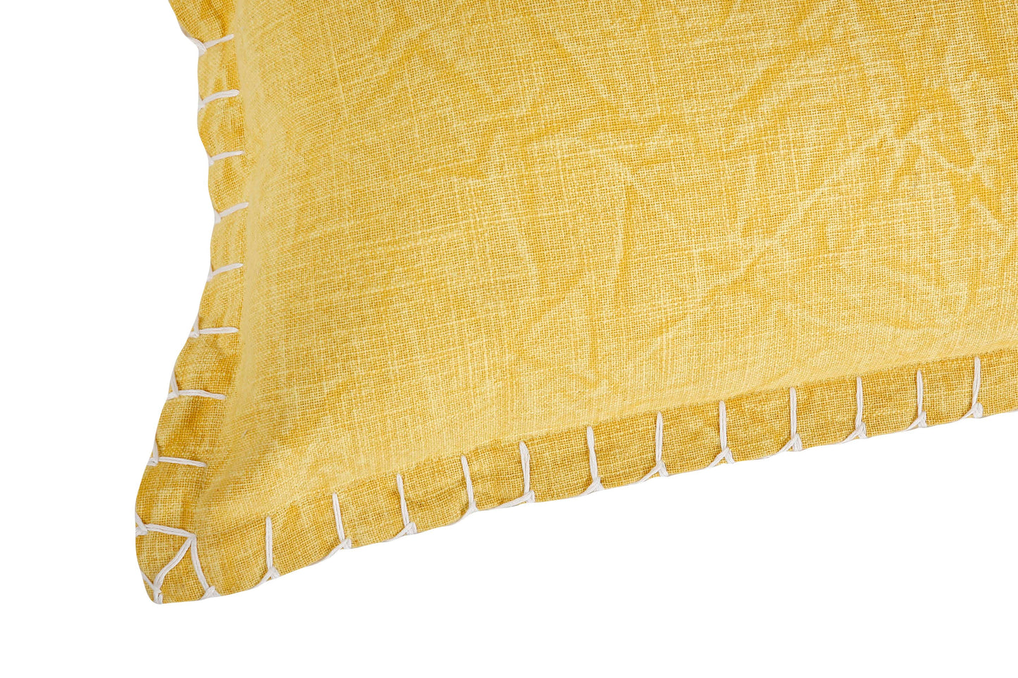 Stone Washed Throw Pillow, Yellow - 21x21 Inch by The Artisen