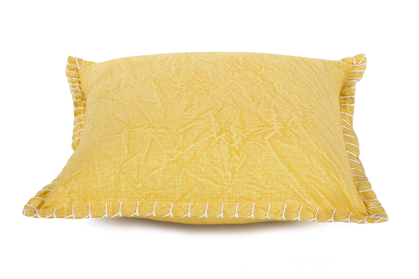 Stone Washed Throw Pillow, Yellow - 21x21 Inch by The Artisen