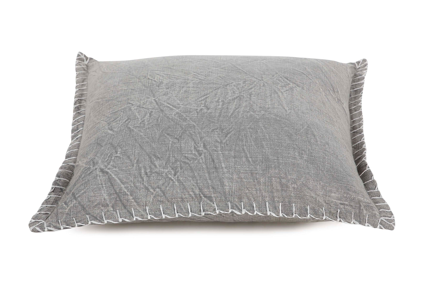 Stone Washed Throw Pillow, Grey - 21x21 Inch by The Artisen