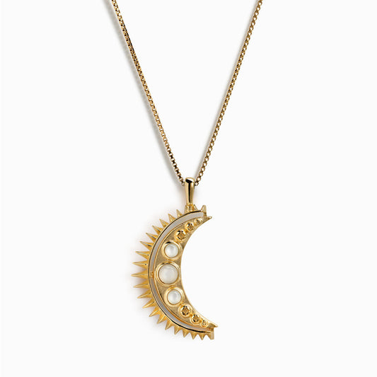Moonstone Crescent Necklace by Awe Inspired