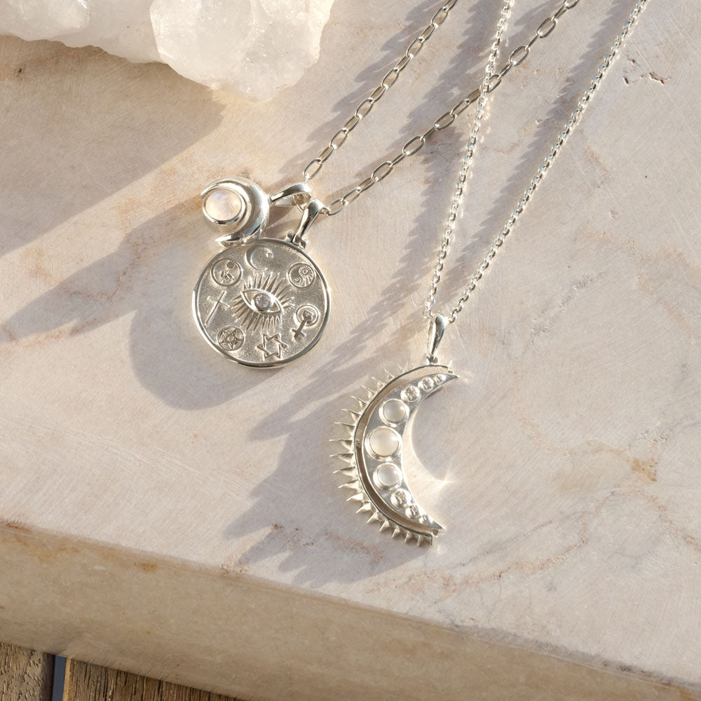 Moonstone Crescent Necklace by Awe Inspired