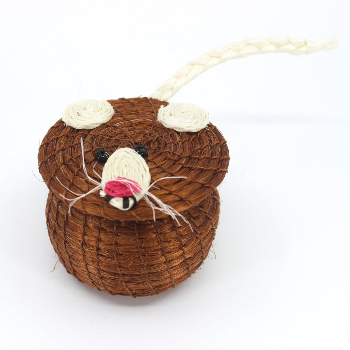 Cesta pequeña con tapa de 2 x 2,5 pulgadas con forma de ratón con dientes para niños