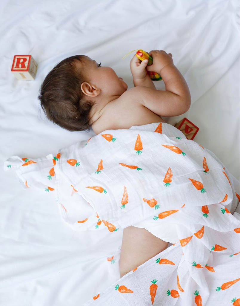 ORGANIC SWADDLE SET - FIRST FOODS (Avocado + Carrot)-4