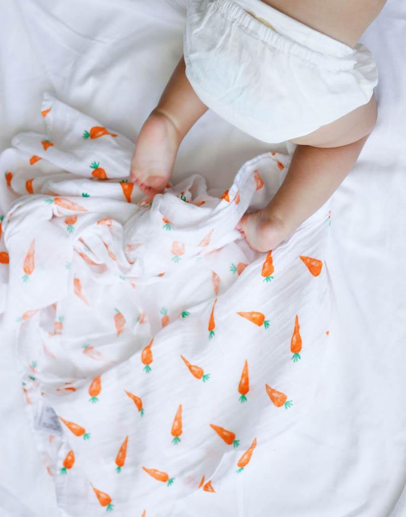 ORGANIC SWADDLE SET - FIRST FOODS (Avocado + Carrot)-6