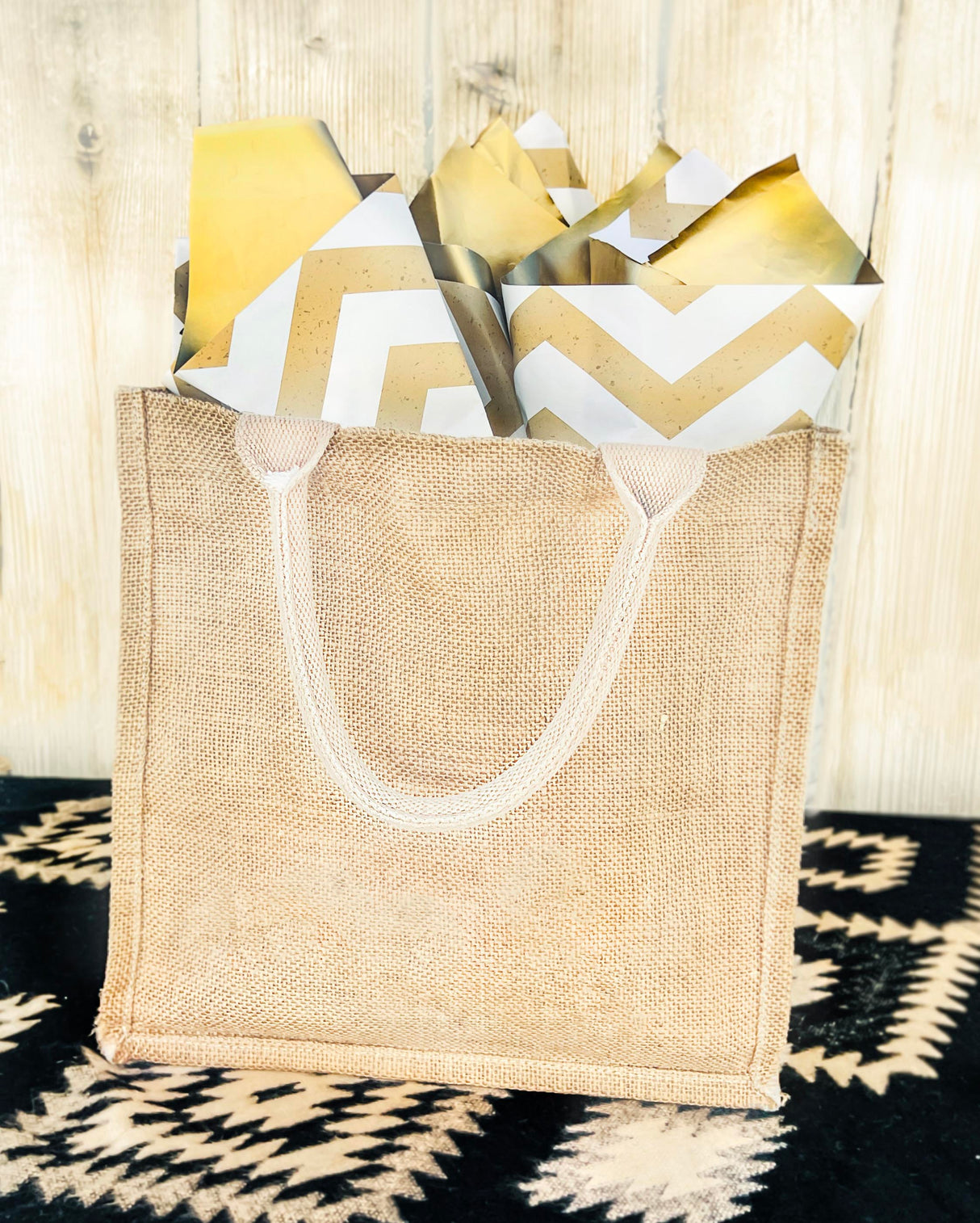 Gift & Market Tote Bag (Lined) | Nature (10” H x 12.5”W x 6”D) - Sumiye Co