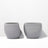 Two gray ceramic cups on a white background