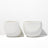 Two white ceramic cups on a white background