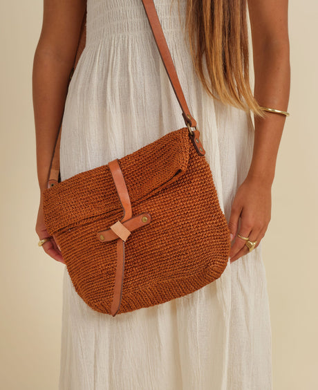 Carmen Woven Crossbody Bag | Orange by Made by Minga - Sumiye Co