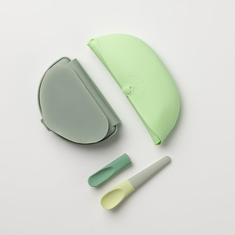 Sili Mini Go: Silicone Travel Meal Set - Green Energy - Sumiye Co