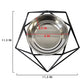 Modern Hexagonal Black Geometric Dog Feeder with Stainless Steel Bowl-3