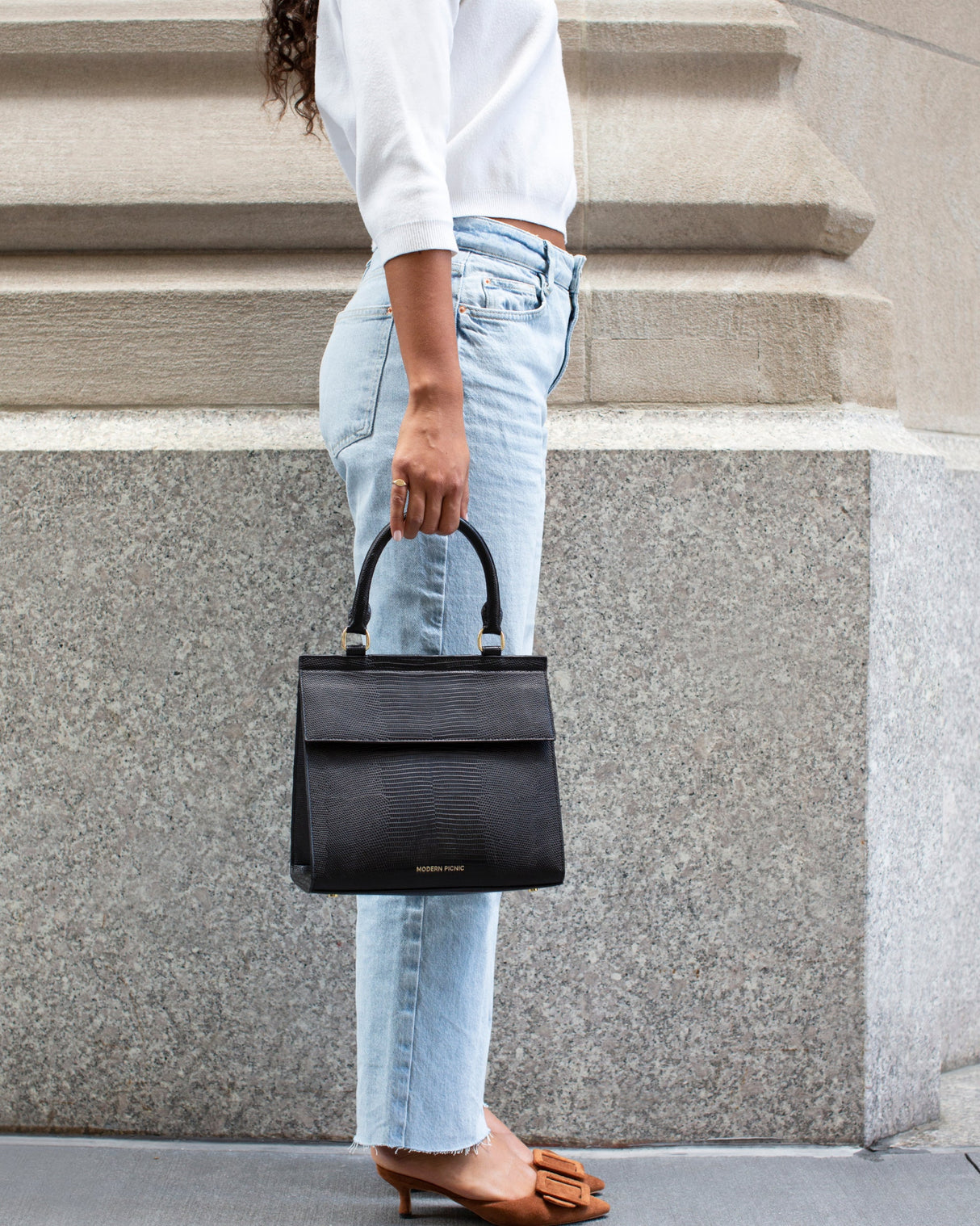 The Luncher - Black Lizard | Designer Lunch Bags & Totes - Sumiye Co