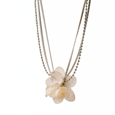 Multilayer Choker, Natural Shell Flower by Phoebe`s - Sumiye Co