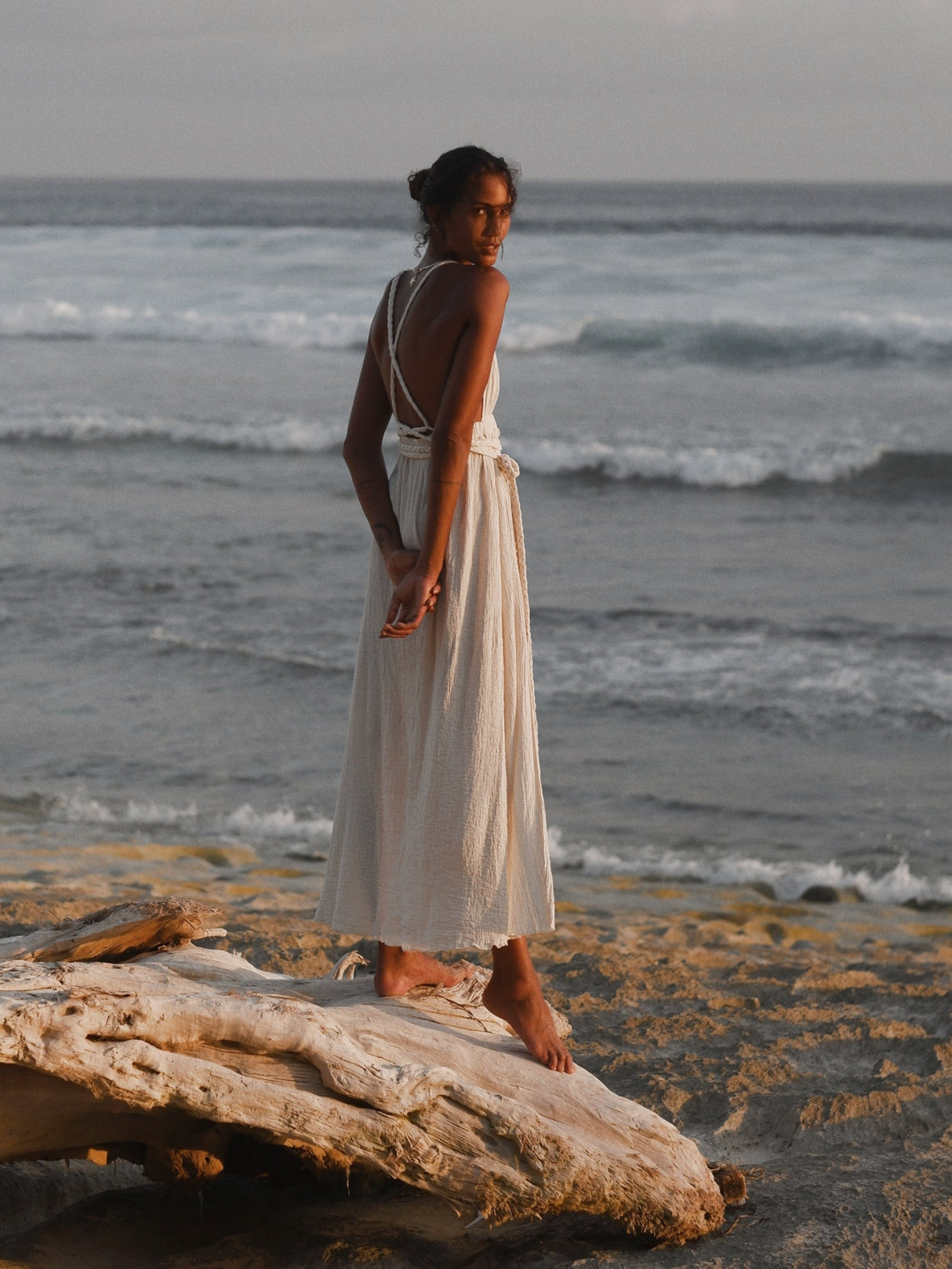 Muse Braided Straps Dress - Natural - Sumiye Co