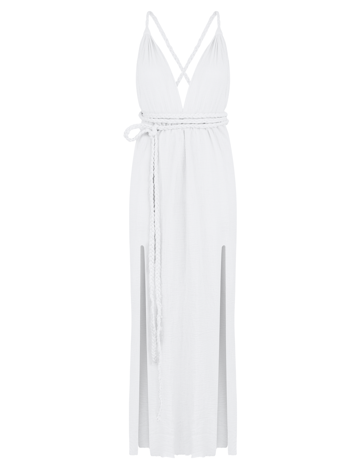 Muse Braided Straps Dress - White - Sumiye Co