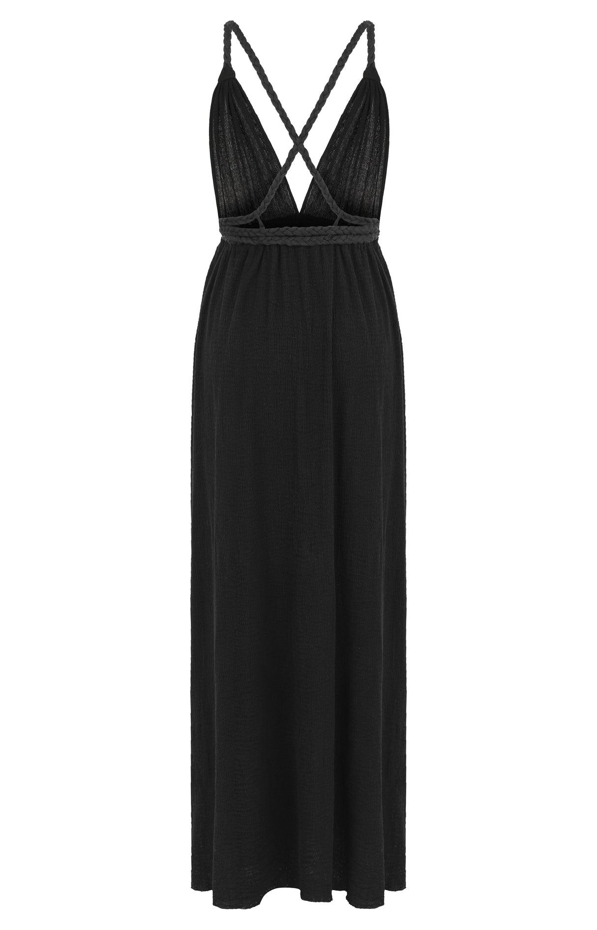Muse Braided Straps Dress - Black - Sumiye Co
