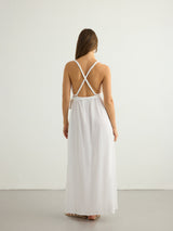 Muse Braided Straps Dress - White - Sumiye Co