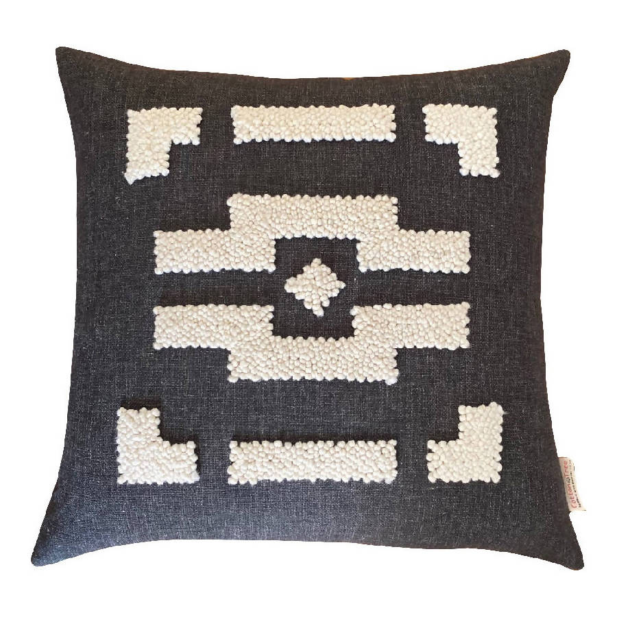 Punch Needle Ndebele Throw Pillow Cover - Pattern 3