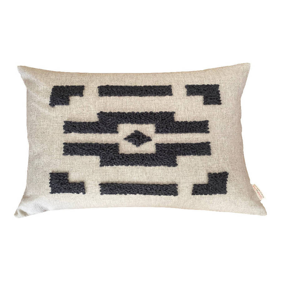 Punch Needle Ndebele Throw Pillow Cover - Pattern 3