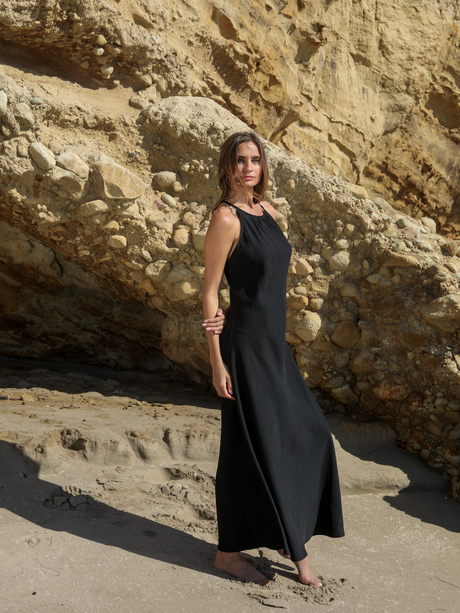 Nora Halter Maxi Dress - Black - Sumiye Co