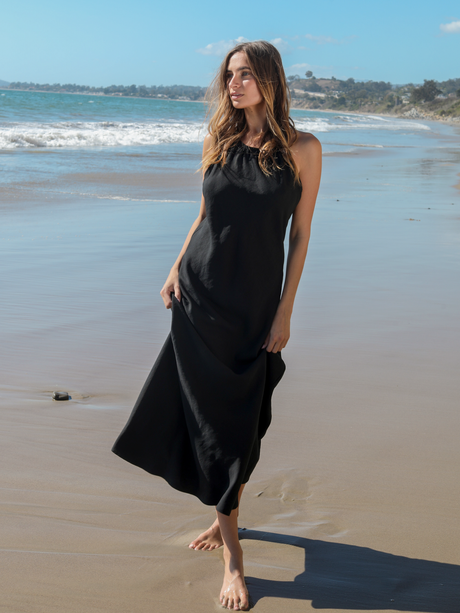 Nora Halter Maxi Dress - Black - Sumiye Co