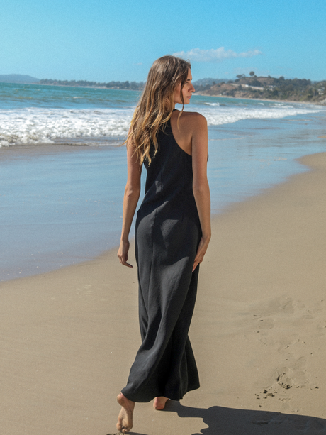 Nora Halter Maxi Dress - Black - Sumiye Co