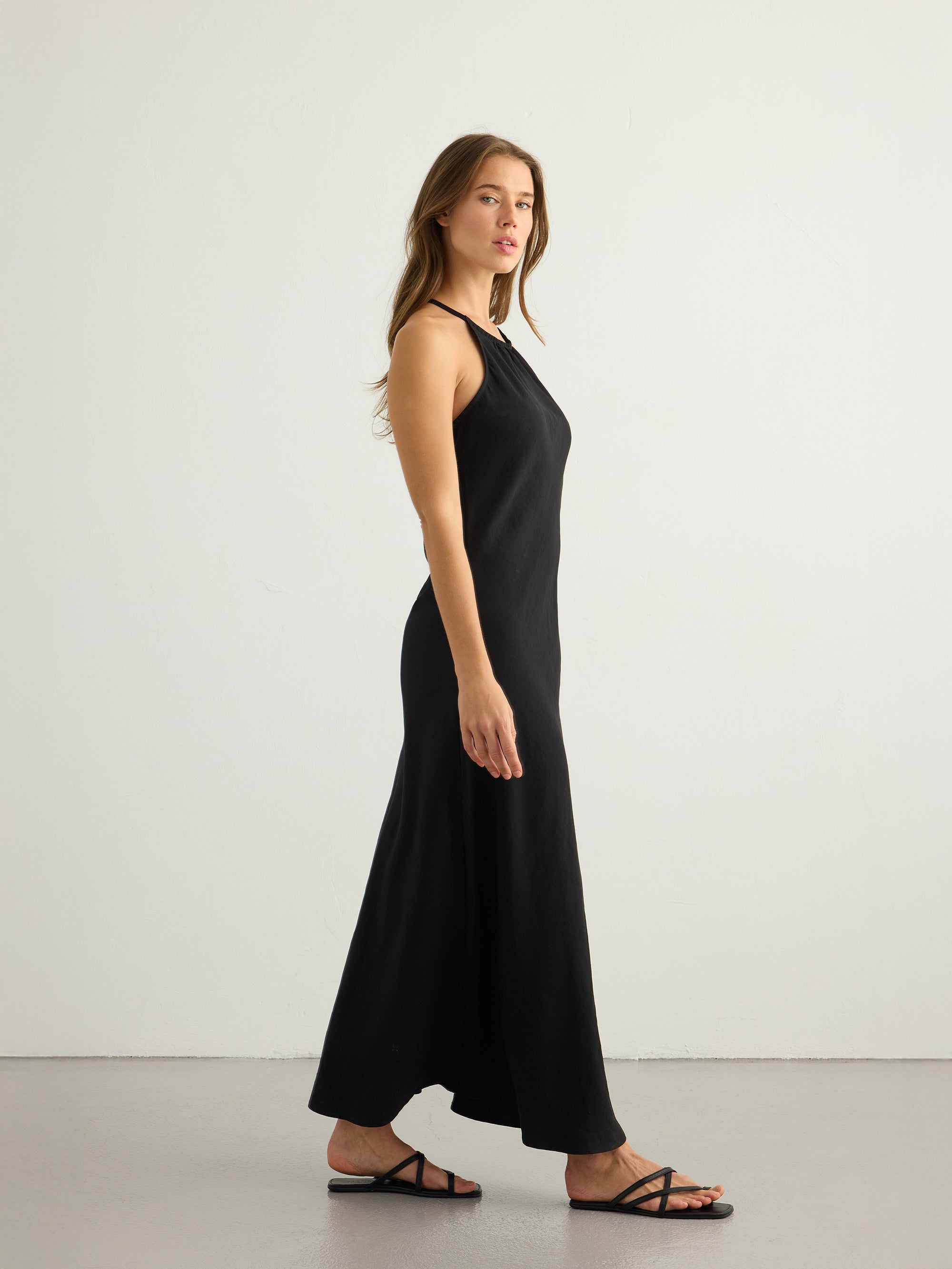 Nora Halter Maxi Dress - Black - Sumiye Co