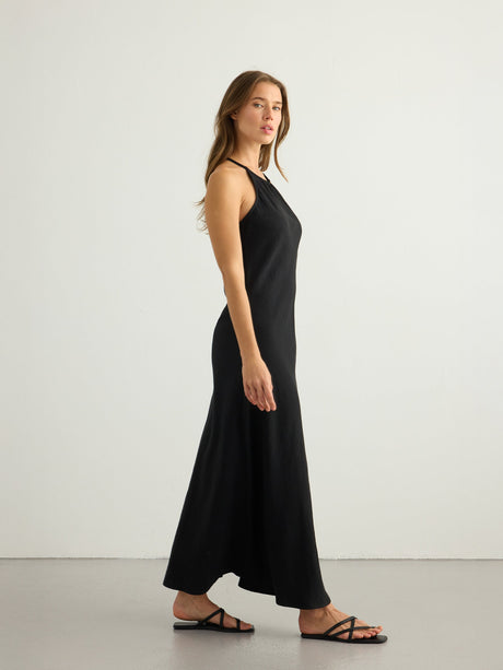 Nora Halter Maxi Dress - Black - Sumiye Co