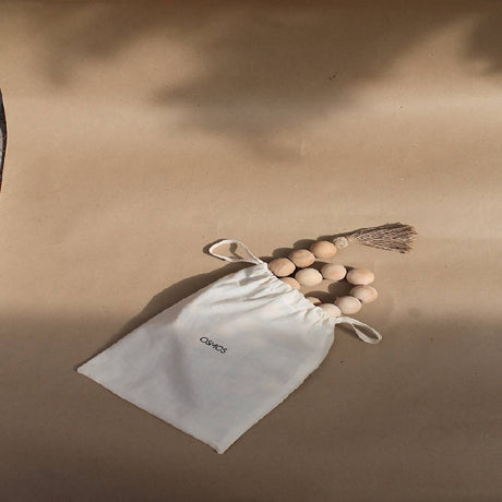 Farmhouse Wooden Beads & Jute Garland | Home Decor - Sumiye Co