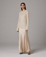 Open Mesh Boatneck Sweater - Sumiye Co