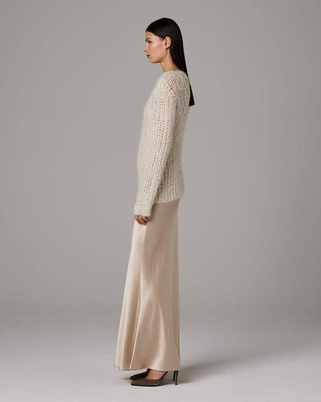 Open Mesh Boatneck Sweater - Sumiye Co